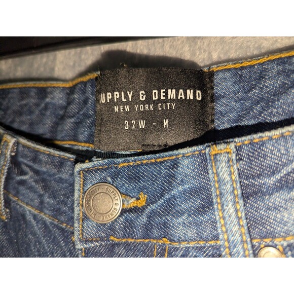 Supply & Demand Reyer Slim Flare Mens Size M 32 32x32 Blue Denim Jeans Pants NWT - Picture 3 of 7